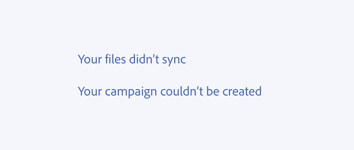 Key example of a correct usage. Your files didn’t sync.