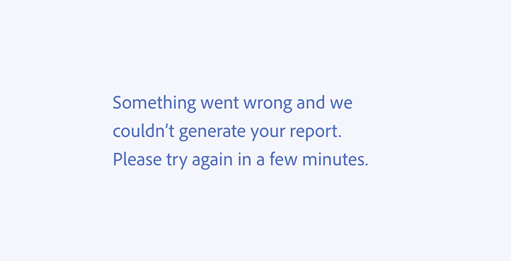 Key example of a correct usage. Something went wrong and we couldn’t generate your report. Please try again in a few minutes.