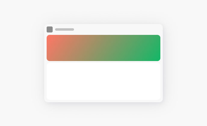 Example of incorrect application of a gradient as a background in a content area. A modified gradient blending orange and green, that does not follow the Brand gradient system and standards.
