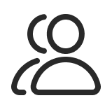 A black-and-white line icon of a magnifying glass, representing search.