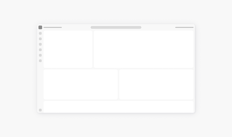 Example of an app frame layout that uses multiple sections in a grid.