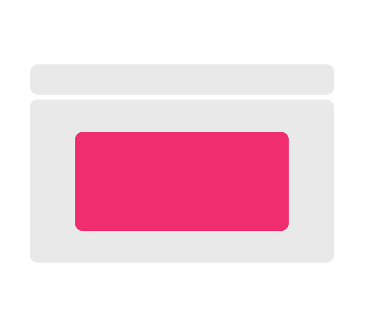 Illustration of an example of where a well can appear in the app frame layout: in the middle of a content area.