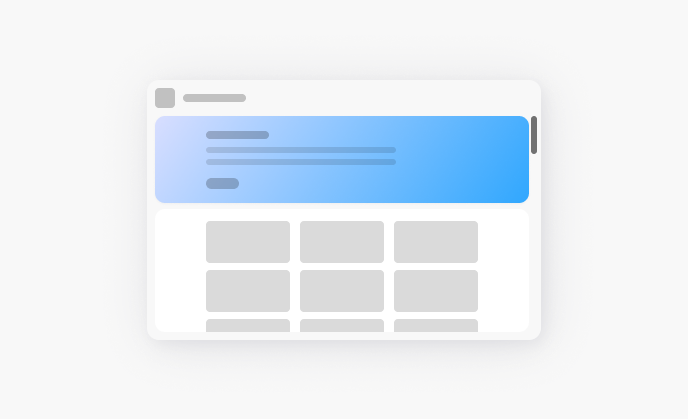 Example of correct usage of including scrollable content in the bottom section of a horizontal layout.