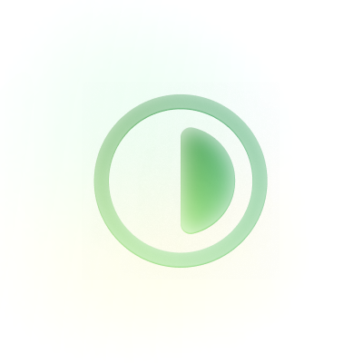 A green gradient circle icon, half outlined and half filled, representing accessibility.