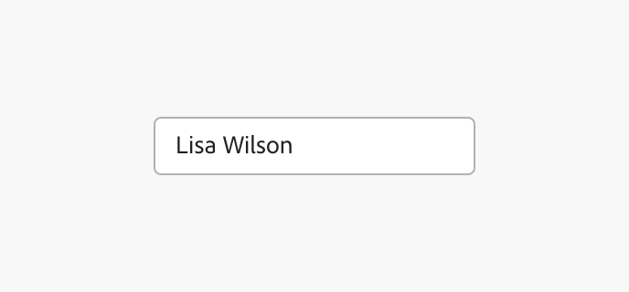 Example showing an unlabeled text field containing "Lisa Wilson," with no visible label above it indicating what the field represents.