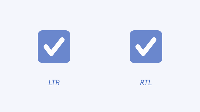 Key example of illustrating not to mirror the checkmark component.