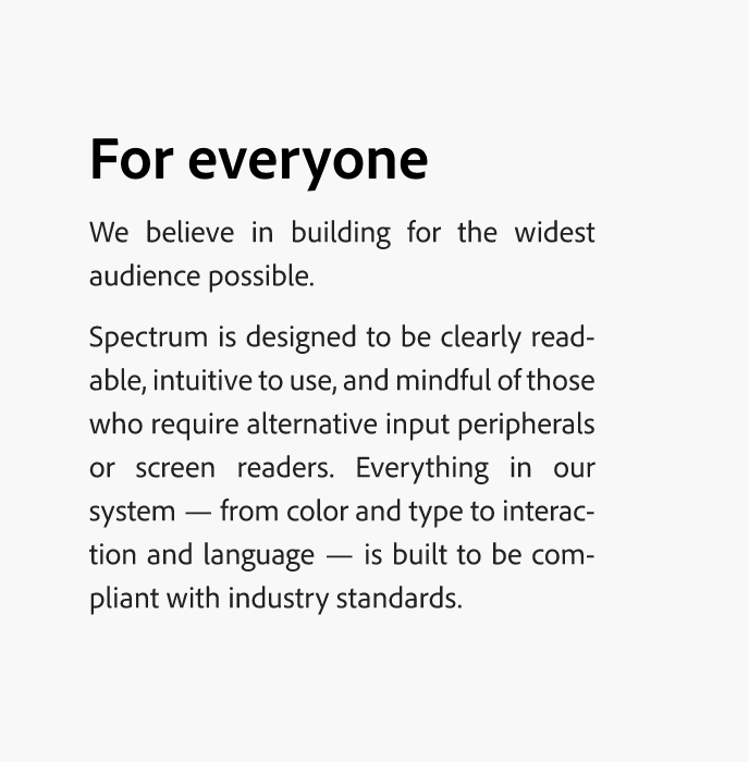 Example of body text titled "For everyone," set in full justification, creating uneven spacing between words and noticeable gaps ("rivers") within the paragraph.