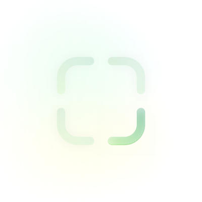 Four corner bracket shapes forming a square outline, with the top-right corner highlighted in green, illustrating visually balanced corner treatment.