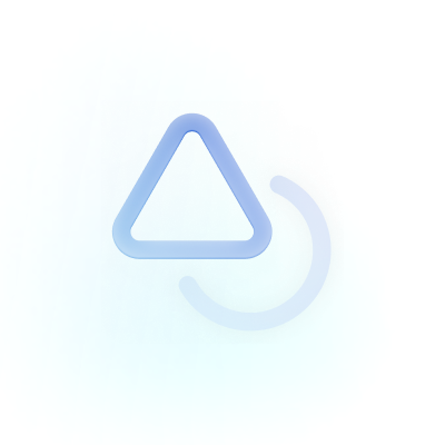 A rounded triangle icon with softened corners on a light gradient background, illustrating the principle of avoiding sharp corners.
