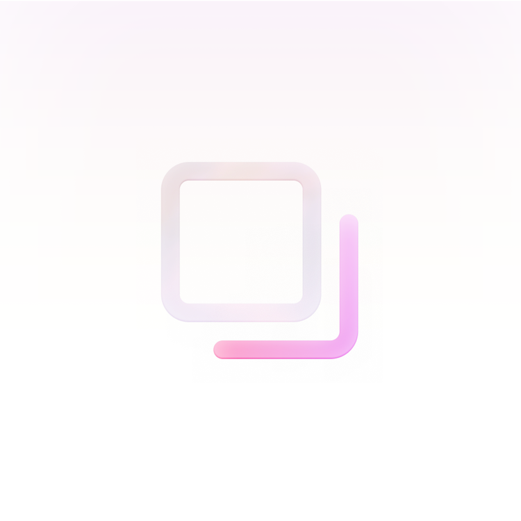 A rounded square outline with a soft drop shadow next to a diagonal rounded line in a pink-to-purple gradient, illustrating drop shadow styling.