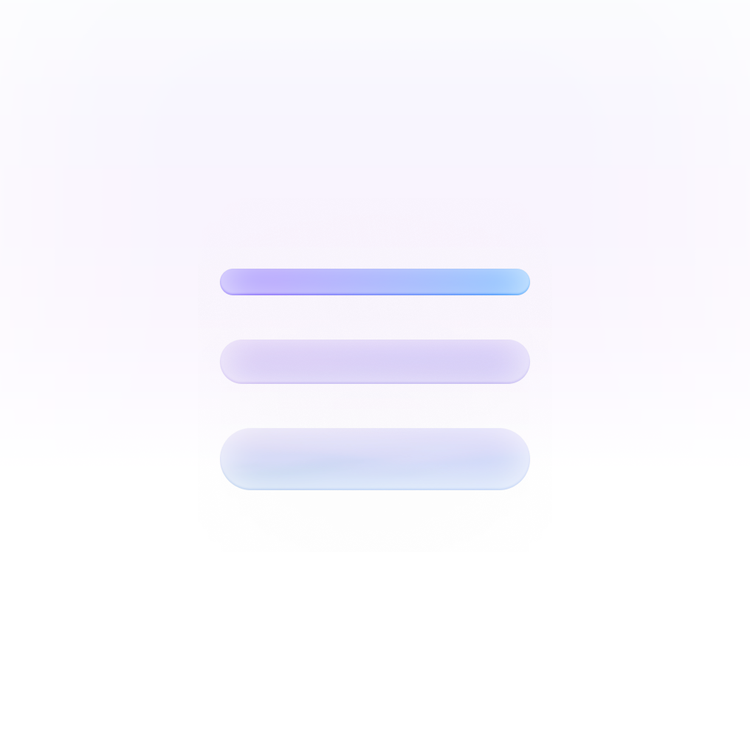 Three horizontal pill-shaped bars illustrating different border width styles: a thin gradient outline, a thicker soft-edged border, and a wide blurred border.