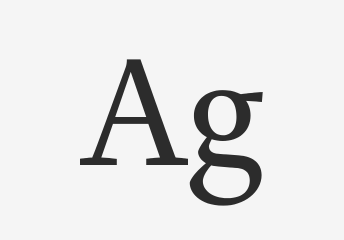 An example of Adobe Clean serif font sample in letters "A" and "g" in gray 900.  