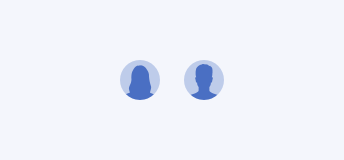 Key example of how to not to design generic avatars. Two gendered silhouettes, one of a man's profile and one of a woman's profile.