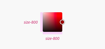 Key example of color area with width and height annotated with its minimum dimensions, size-800.