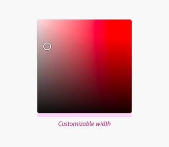 Key example of color area with the width annotated with customizable.