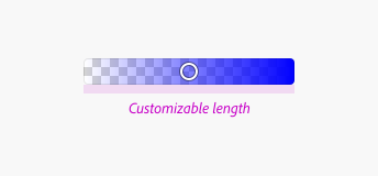 Key example showing horizontal color slider length annotated with customizable length.