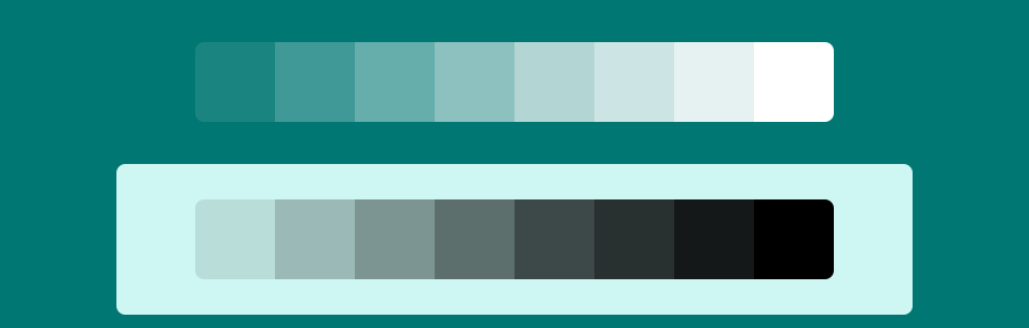 Two rows of Spectrum’s transparent white and transparent black colors.