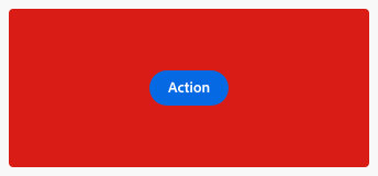 ​​Key example of incorrect usage of colored CTA button on a red background.