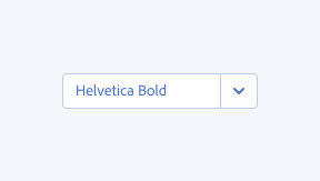 Key example of a combo box that incorrectly fails to provide a label for a component with the value Helvetica Bold.