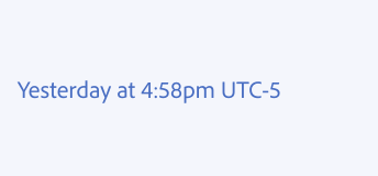 Key example of writing time zones. One example of incorrect usage. Yesterday at 4:58pm UTC-5.