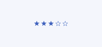 Key example showing correct usage of rating. Star rating has three active stars out of five.