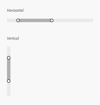 Two scroll-zoom bars, one in horizontal orientation and one in vertical orientation.