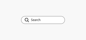 Key example of a search field in the Spectrum for Adobe Express theme. Search field with default label text, Search.