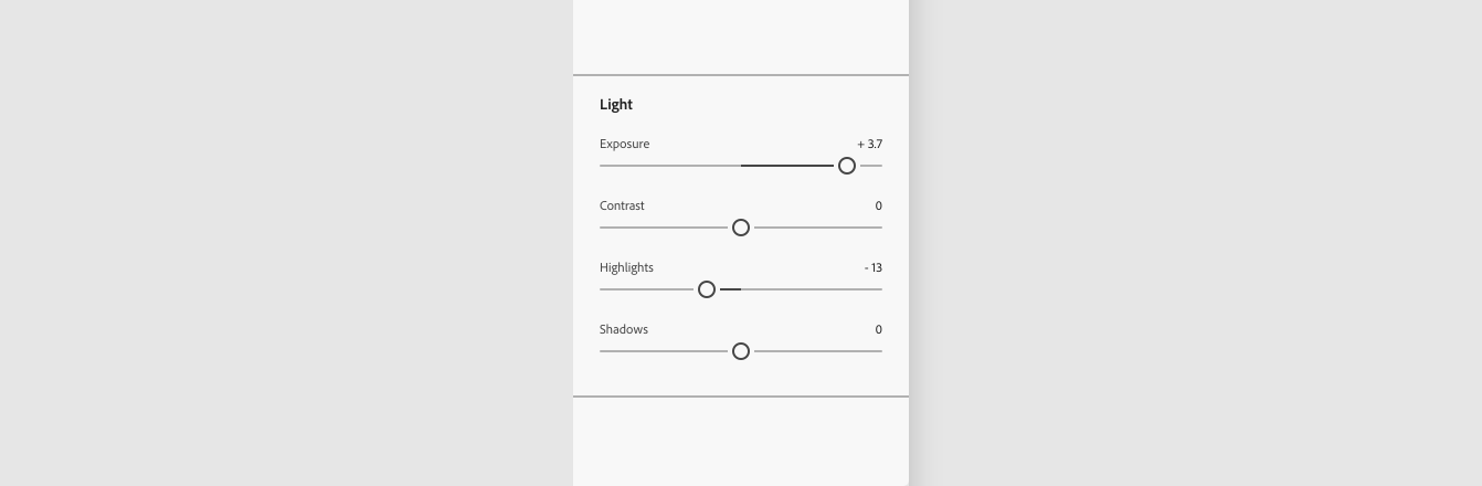 Examples of several sliders in a mobile layout.