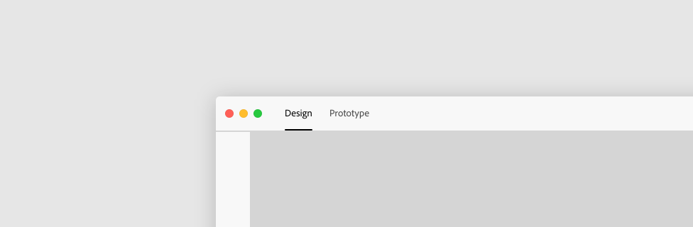 Two horizontal tabs, labels Design, Prototype. Design tab is in active state.