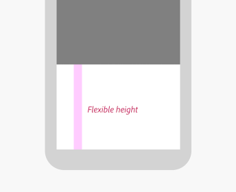 Key example showing the flexible height for tray placement. An empty tray in the bottom of a mobile device in portrait orientation.