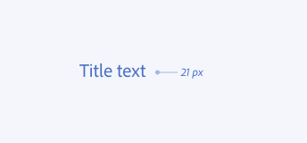 Key example showing incorrect usage of type scale. Title text using font size 21 pixels.